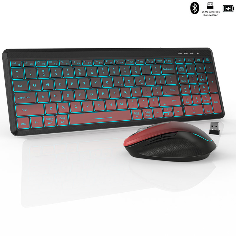 Gaming Keyboard Mouse Set - RGB Backlit Silent Wireless Teclado e
