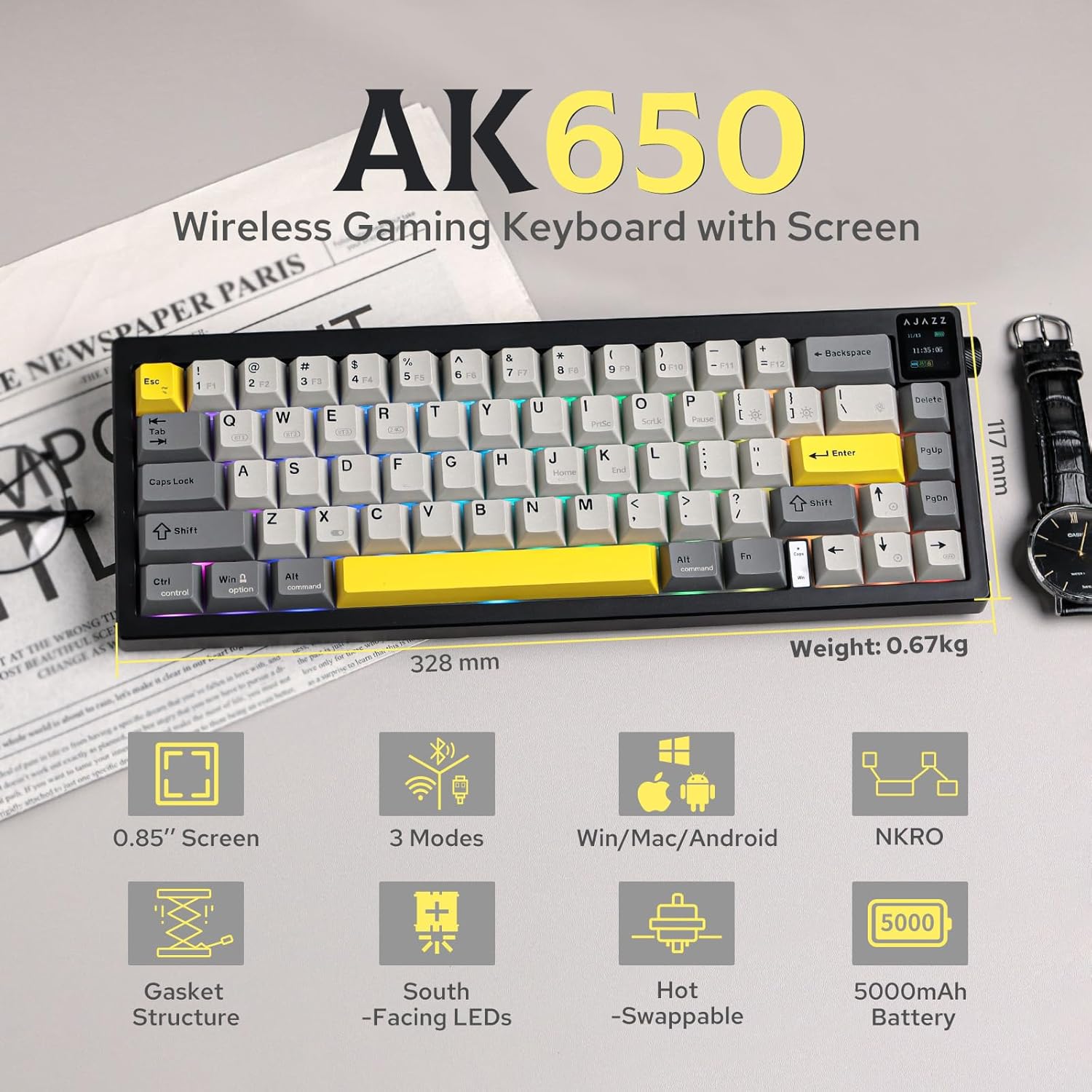 Gaming Keyboard Budget - Ajazz AK650 Teclado Mecânico para Jogos