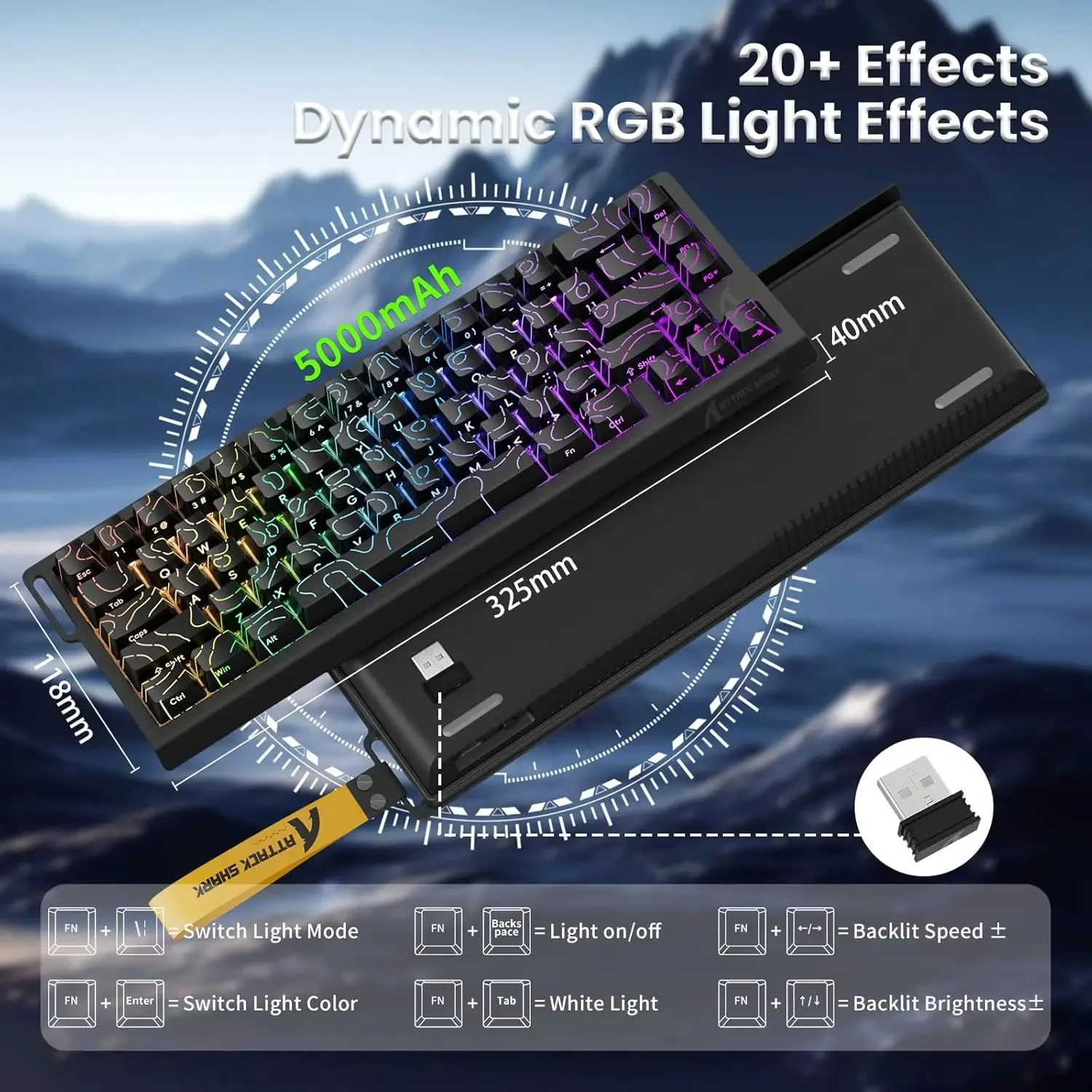 Keyboard Gaming Mac - Teclado para jogos sem fio Attack