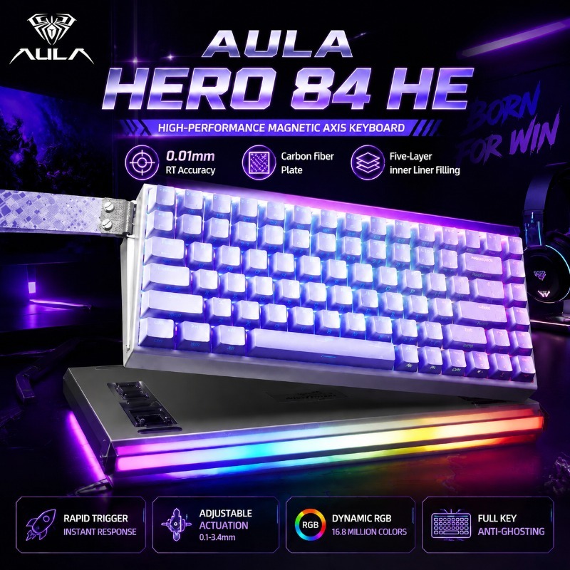 Gaming Keyboard Mechanical - Teclado Mecânico Gamer Magnético AULA HERO84