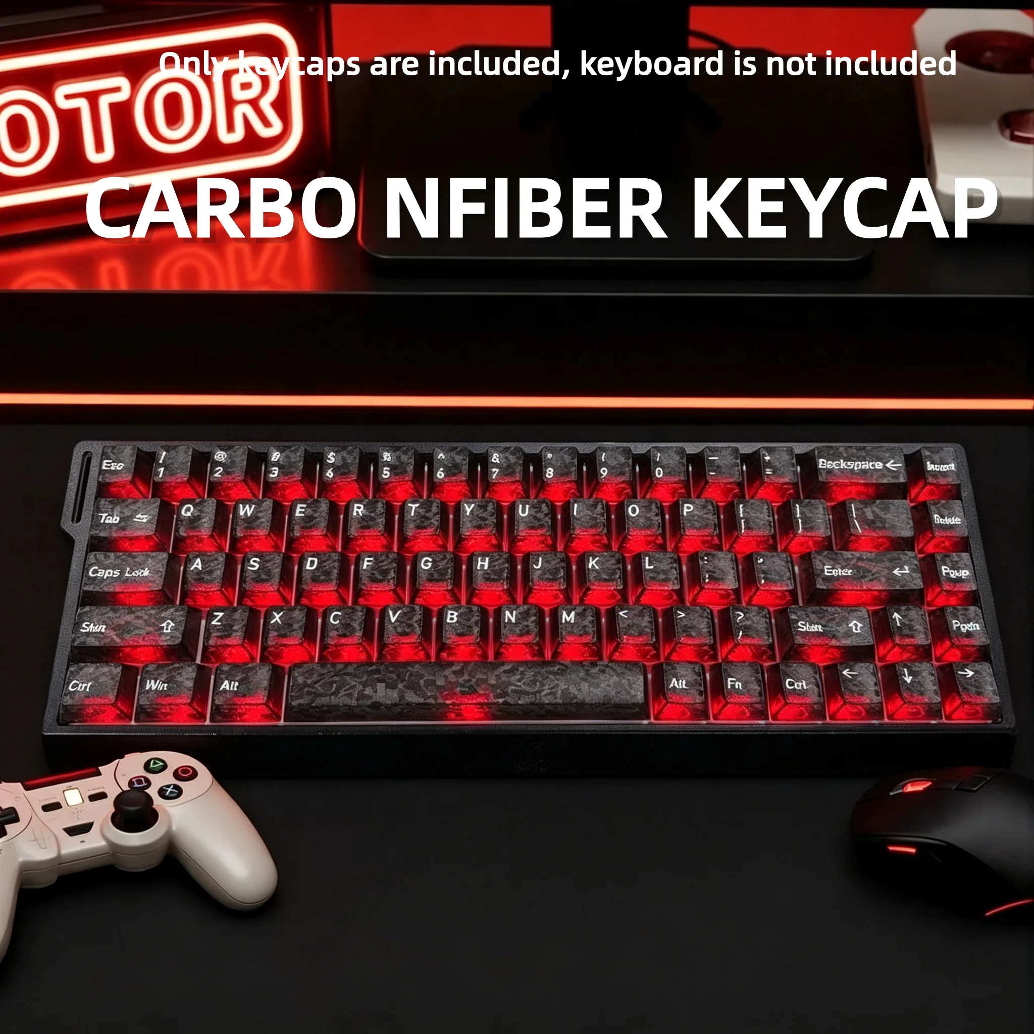 Gaming Keyboard 2026 - Novas Teclas Transparentes de Fibra de