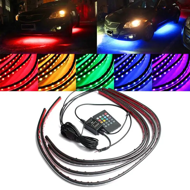 Rgb Underglow Strip - 4x impermeável rgb 5050 smd tira