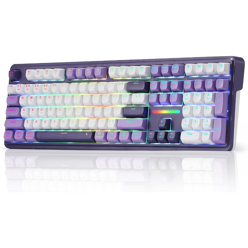 Gaming Keyboard No Noise - Teclado Mecânico RGB Sem Fio para