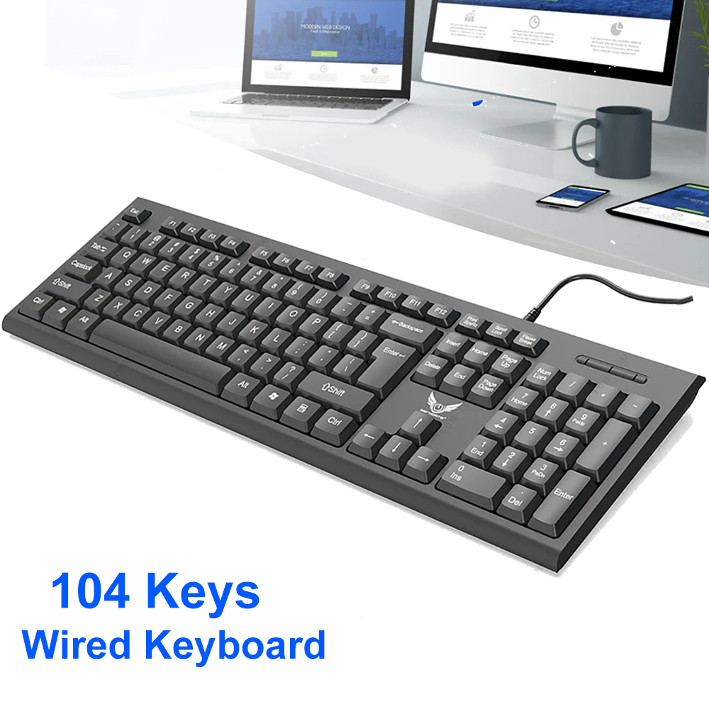Gaming Keyboard Budget - 104 teclas teclado com fio usb