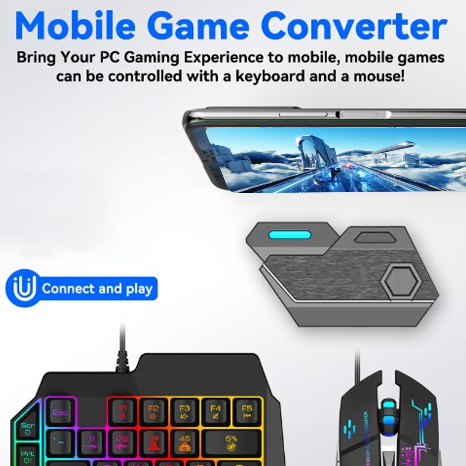 Gaming Keyboard And Mouse Combo - Pacote combinado de jogos para celular,