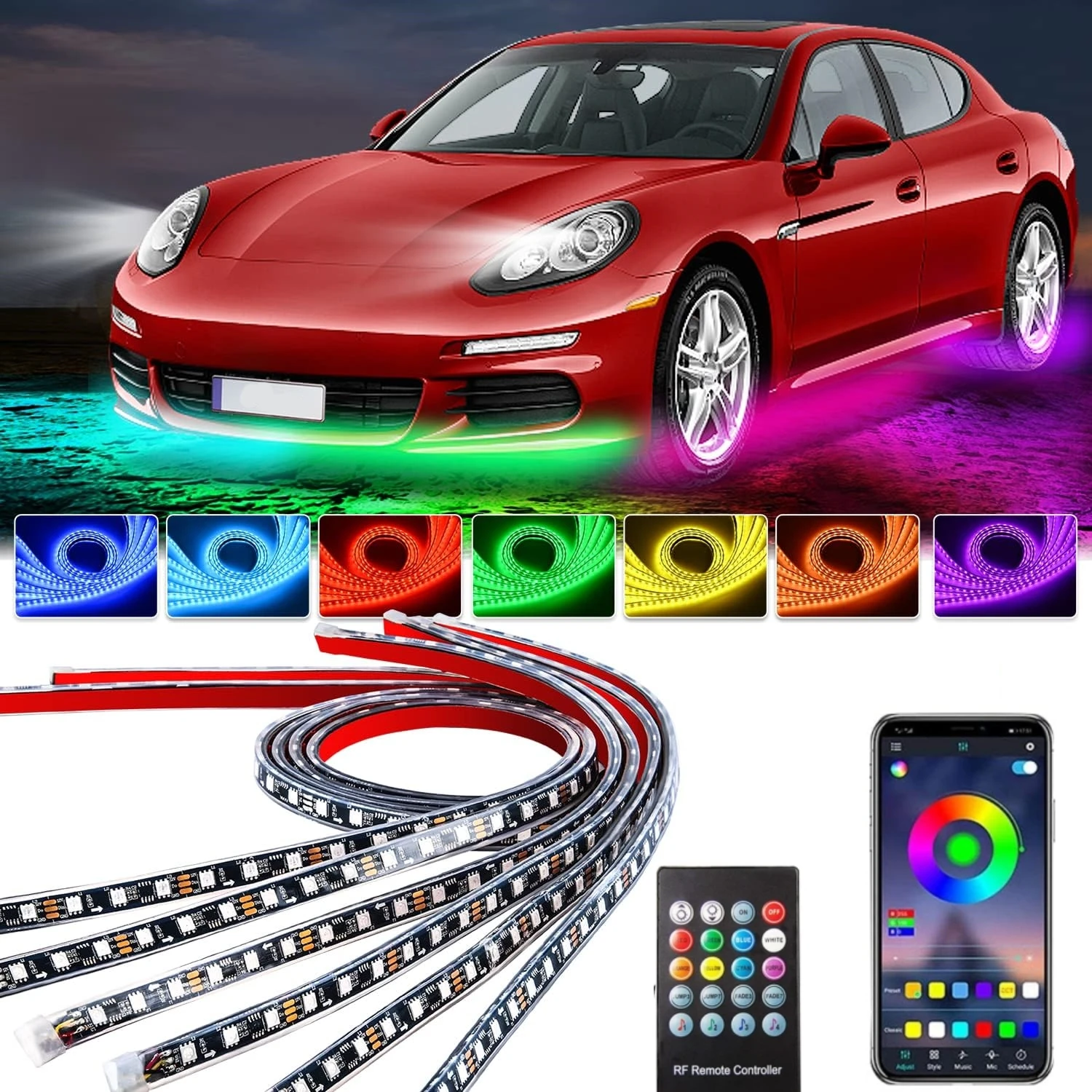 Rgb Underglow Strip - Carro Underglow Luz de Neon, Tira