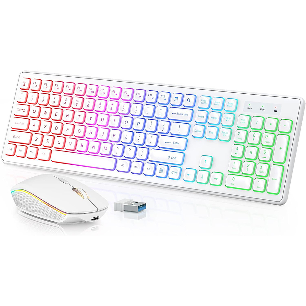 Gaming Keyboard And Mouse Combo - Teclado e mouse sem fio retroiluminados,