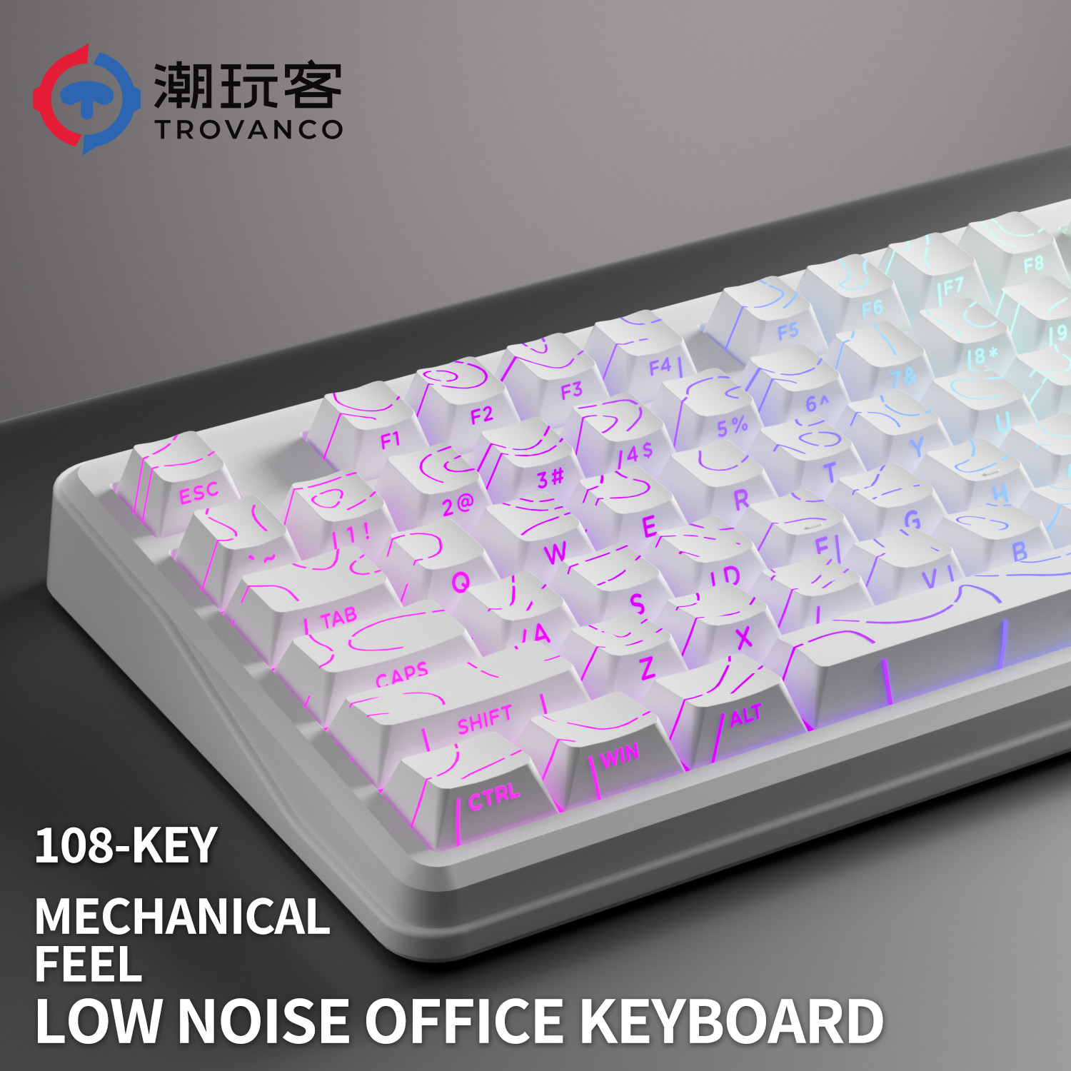 Gaming Keyboard No Noise - V108 pro teclado com fio e