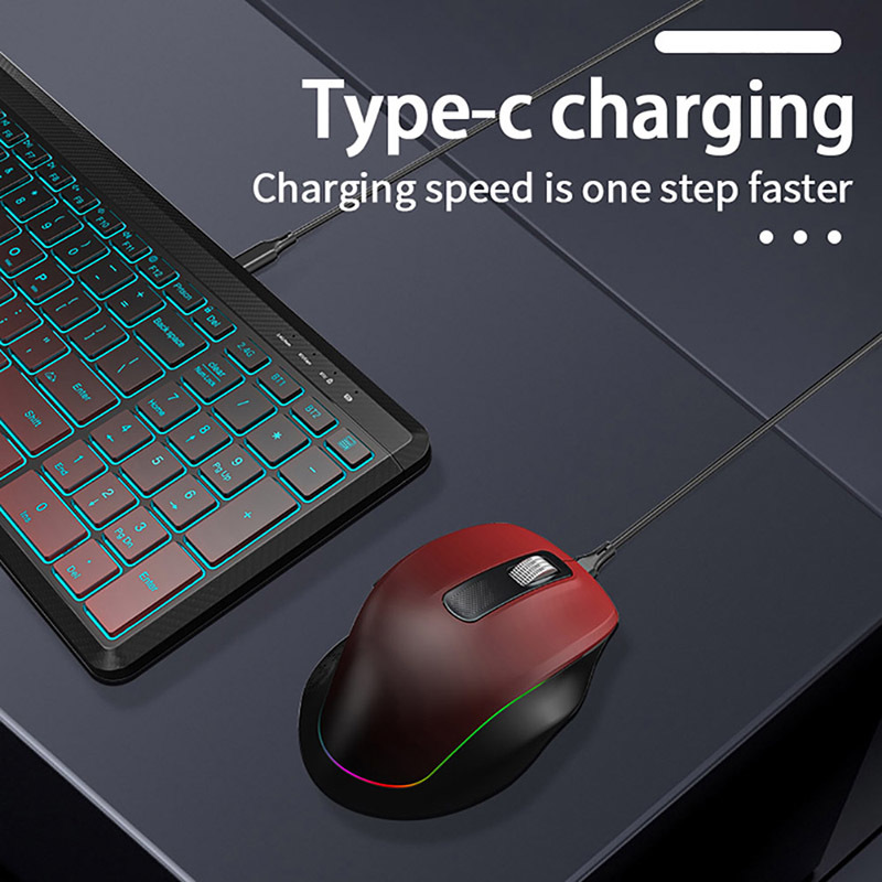 RGB Backlit Silent Wireless Te - Gaming Keyboard Mouse Set avaliação e preço
