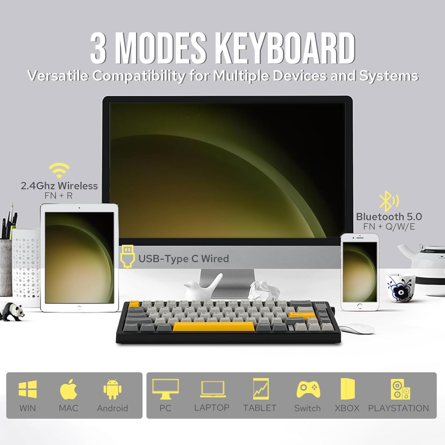Ajazz AK650 Teclado Mecânico p - Gaming Keyboard Budget avaliação e preço