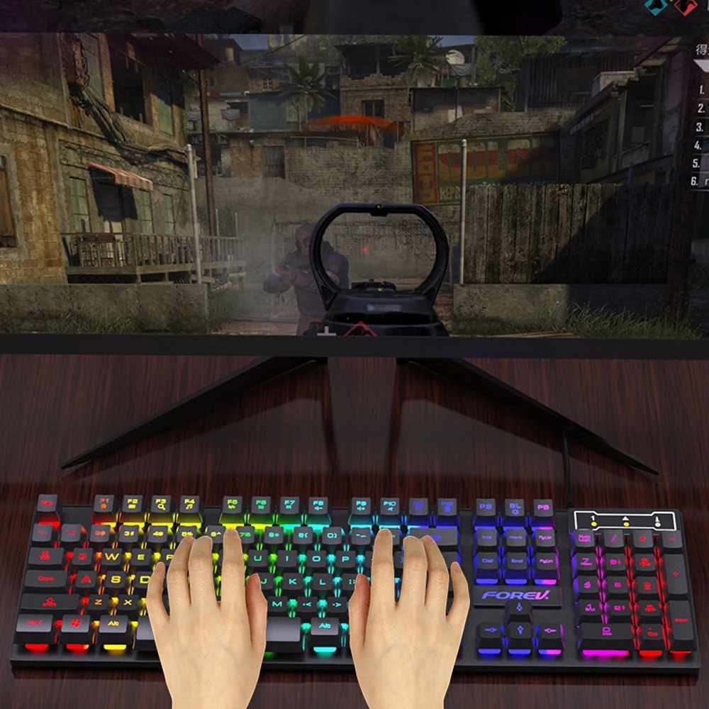 Teclado com Fio de 104 Teclas  - Gaming Keyboard Budget avaliação e preço