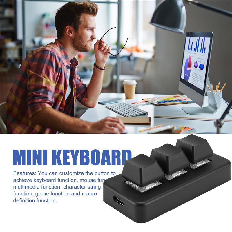 Mini teclado macro programável - Gaming Keyboard Mechanical avaliação e preço