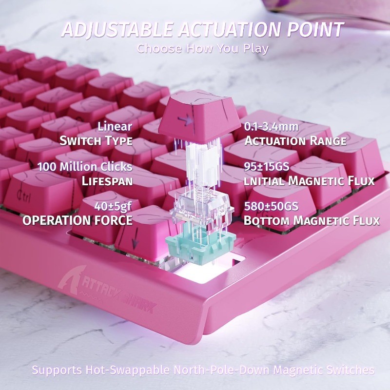 Teclado ATTACK SHARK X68 HE co - Keyboard Gaming Mac avaliação e preço