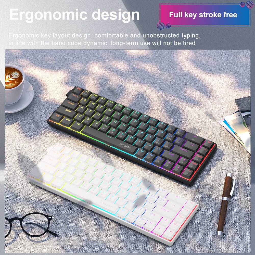 E-YOOSO a68 rgb mini fino usb  - Gaming Keyboard Budget avaliação e preço