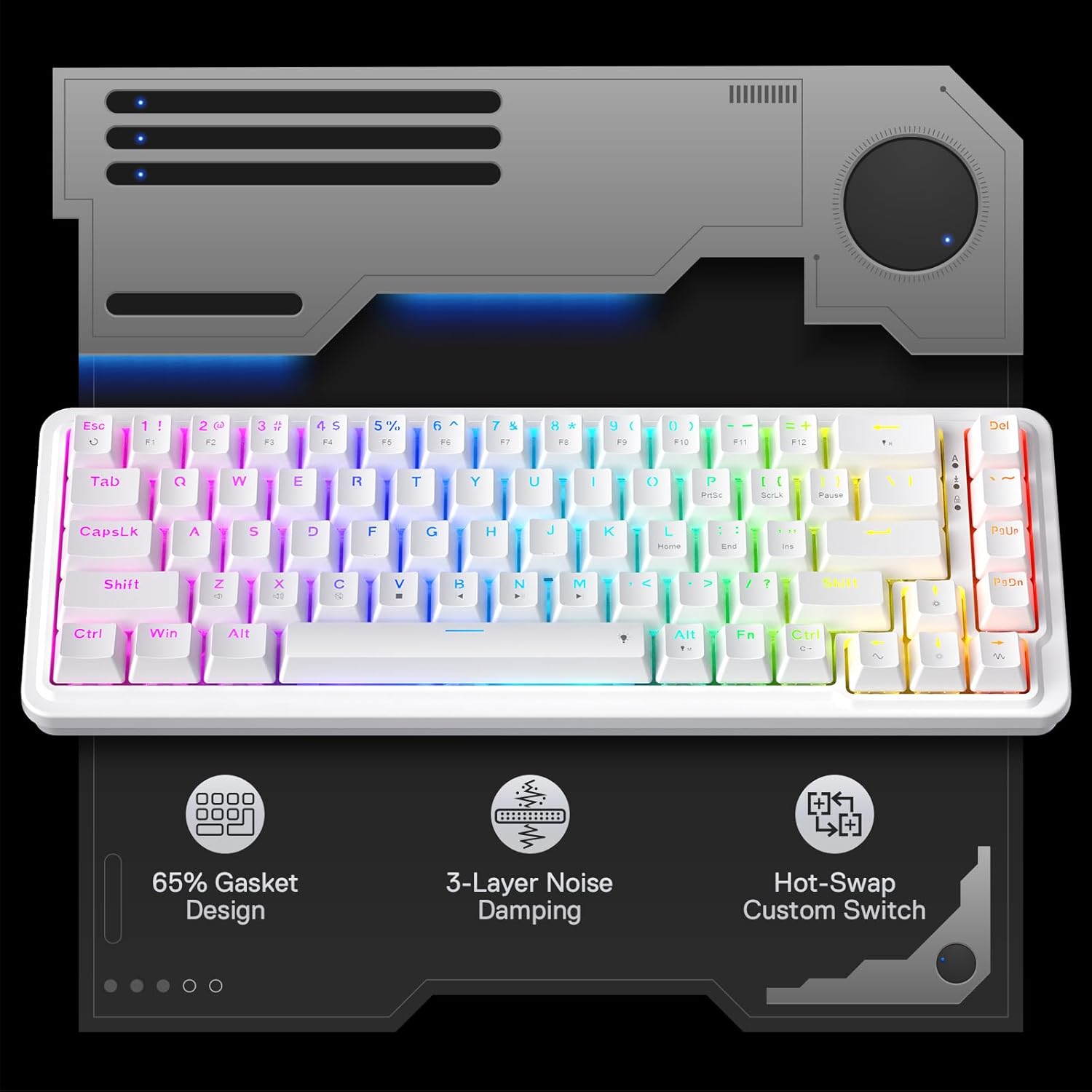 Redragon K709 65% Junta com fi - Gaming Keyboard No Noise avaliação e preço