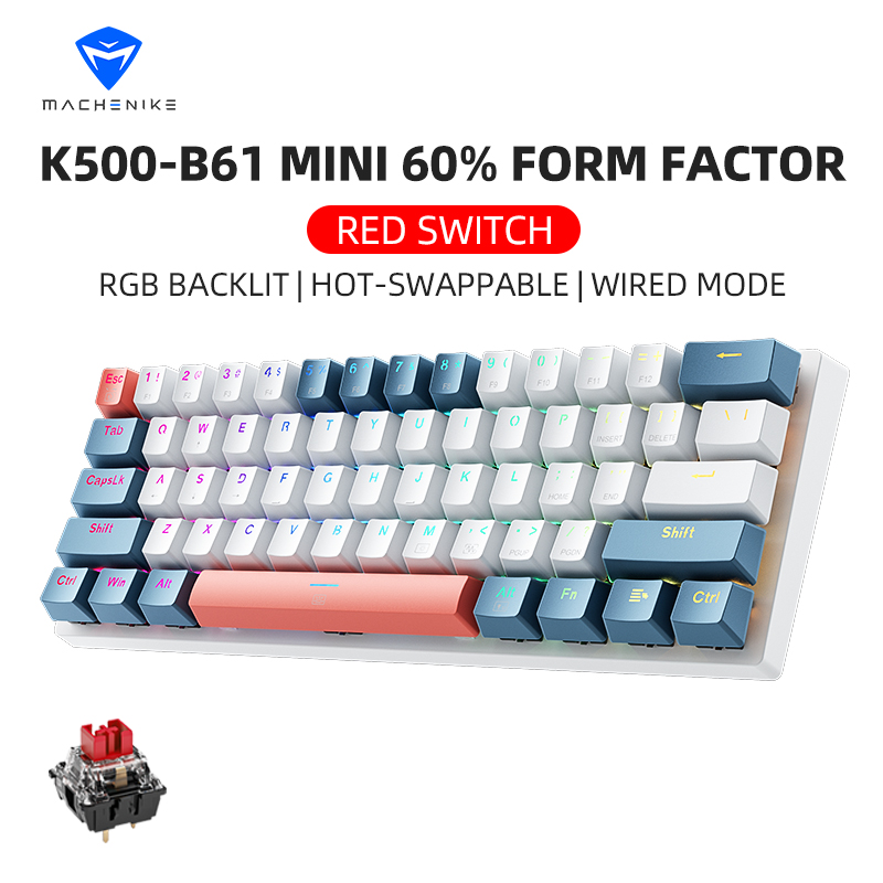K500-B61achenike Mini Keybaord - Gaming Keyboard Hot Swappable avaliação e preço