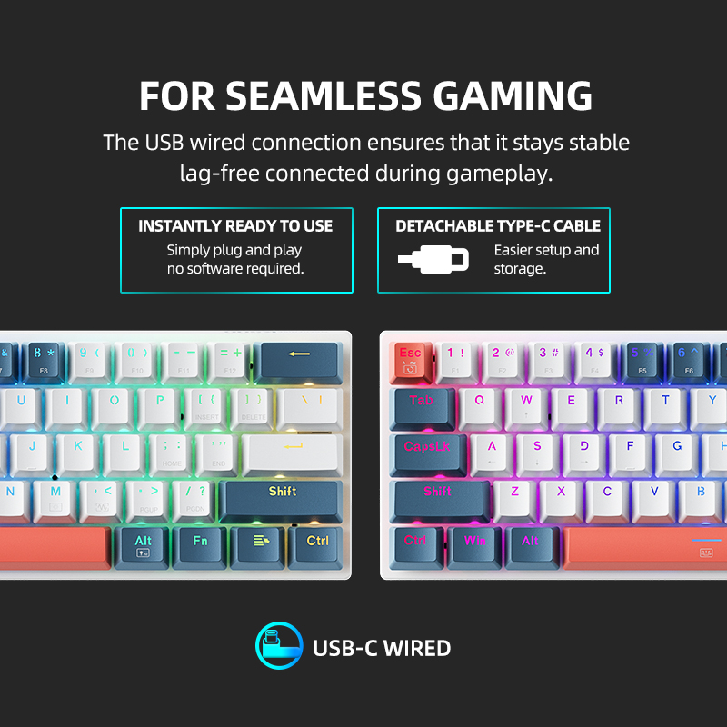 K500-B61achenike Mini Keybaord - Gaming Keyboard Hot Swappable avaliação e preço