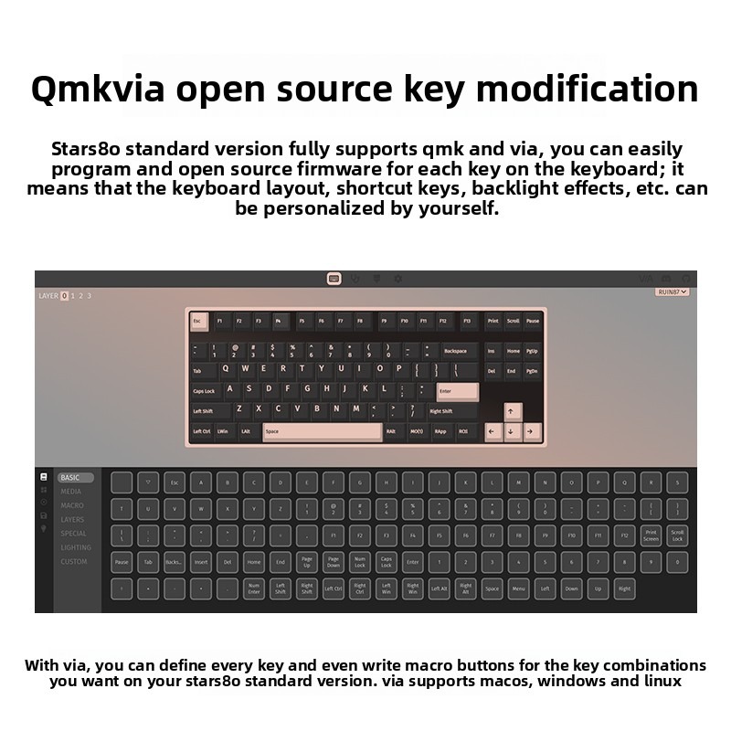 Teclado Mecânico WEIKAV STARS8 - Keyboard Gaming Mac avaliação e preço