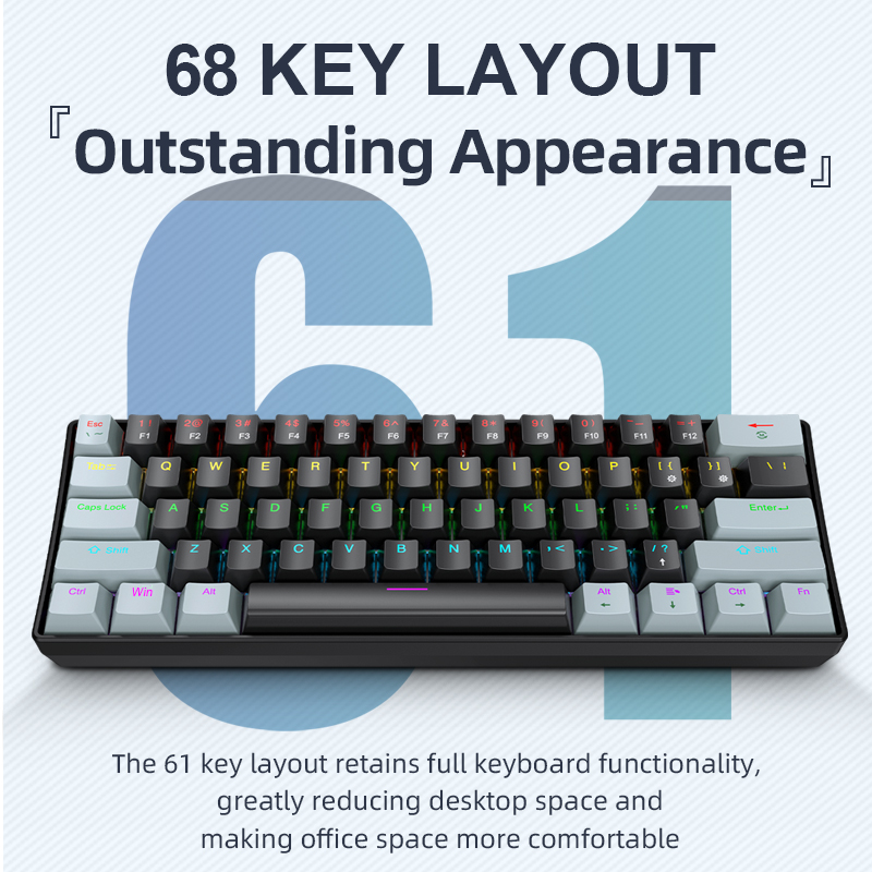 APAYADO K61 Mini teclado mecân - Gaming Keyboard Hot Swappable avaliação e preço