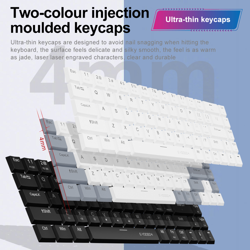 E-YOOSO A68 RGB Mini Slim USB  - Gaming Keyboard Budget avaliação e preço