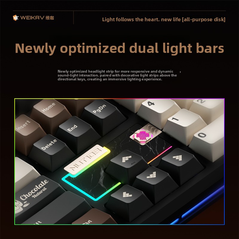 Teclado Mecânico WEIKAV NUT108 - Gaming Keyboard Wireless avaliação e preço