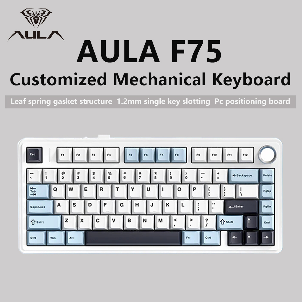AULA-F75 Teclado mecânico sem  - Keyboard Gaming Transparent avaliação e preço