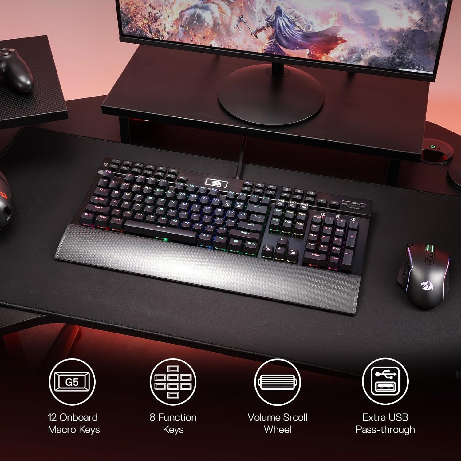 Redragon K550 RGB Gaming 104 t - Gaming Keyboard Budget avaliação e preço