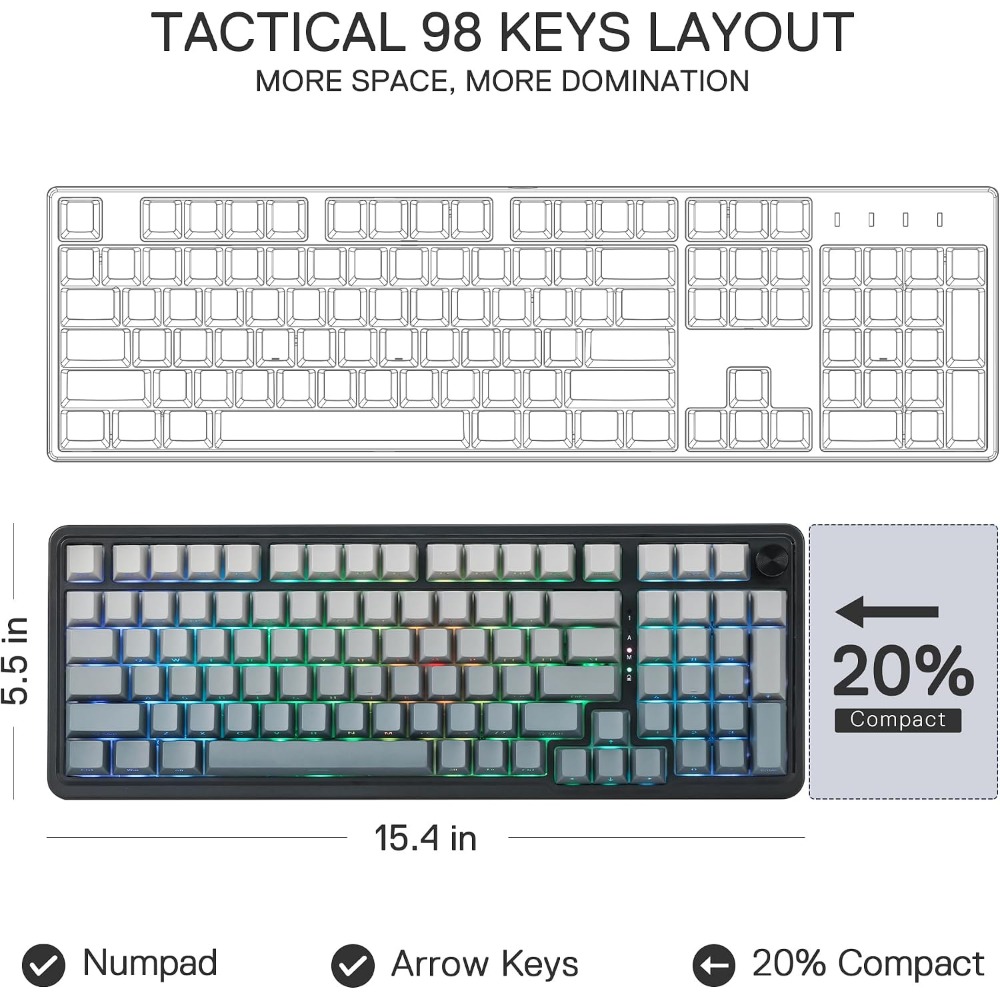 Teclado Mecânico Sem Fio para  - Gaming Keyboard No Noise avaliação e preço