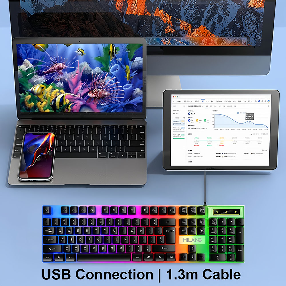 KEBIDUMEI Teclado com fio USB  - Gaming Keyboard Budget avaliação e preço