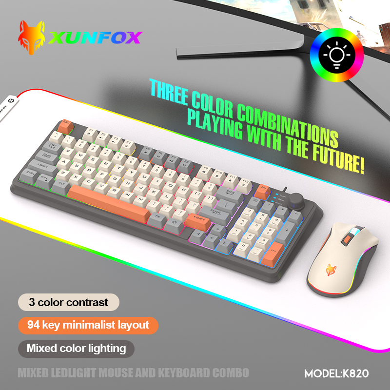 K820 USB com fio jogo teclado  - Gaming Keyboard And Mouse Combo avaliação e preço