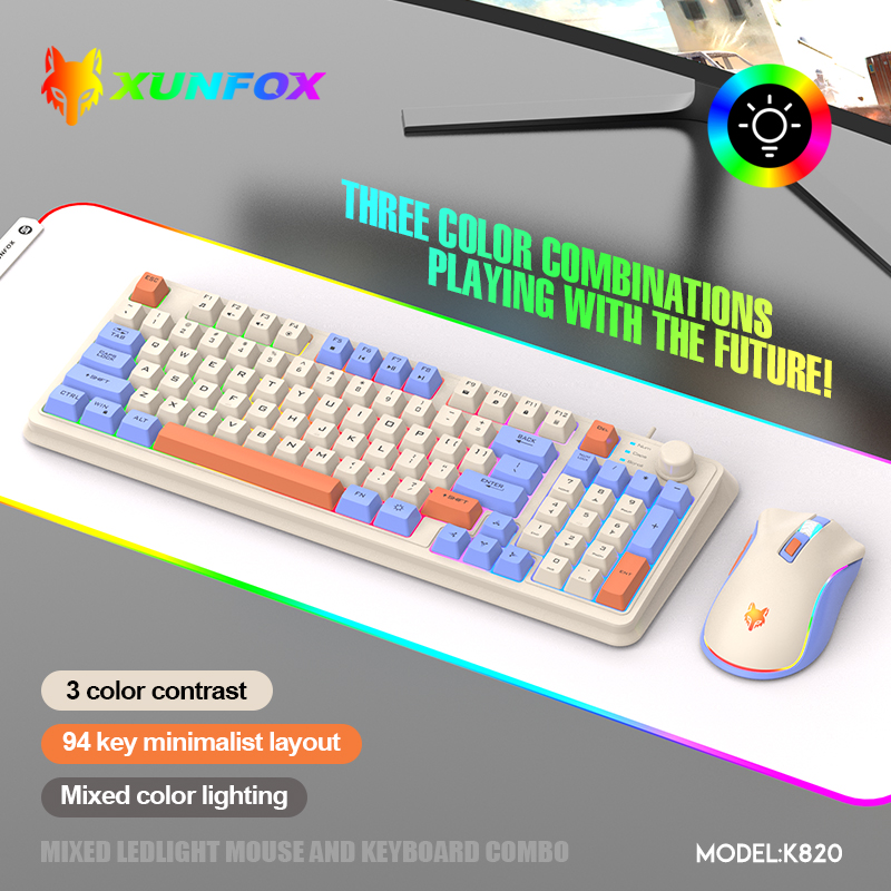 K820 USB com fio jogo teclado  - Gaming Keyboard And Mouse Combo avaliação e preço