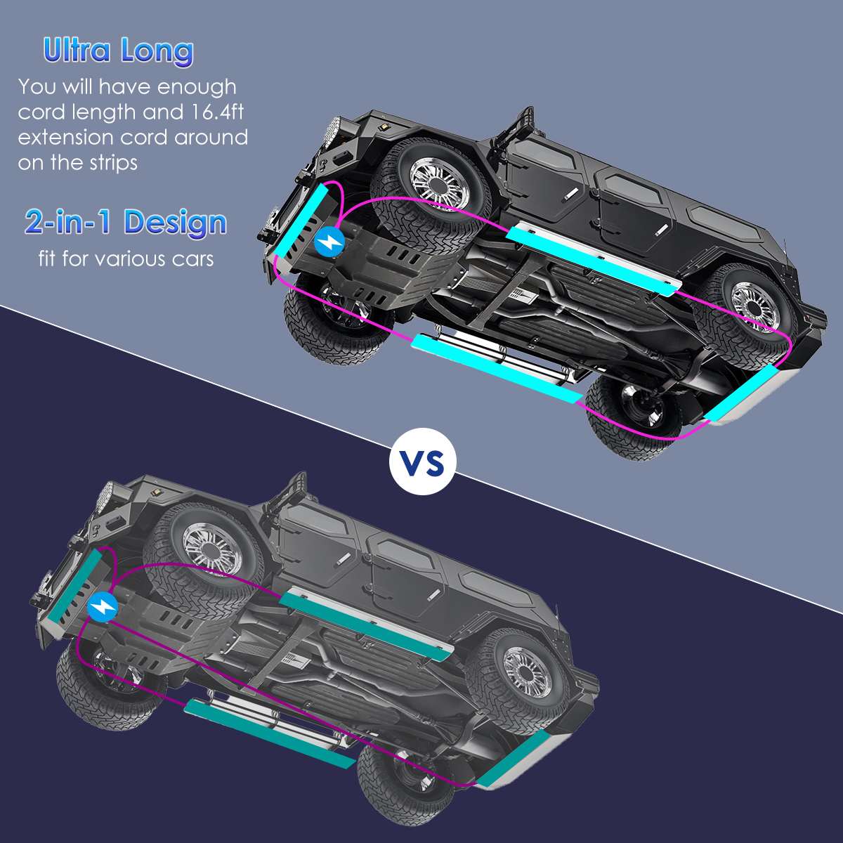 Sem fio led carro flexível und - Rgb Underglow Strip avaliação e preço